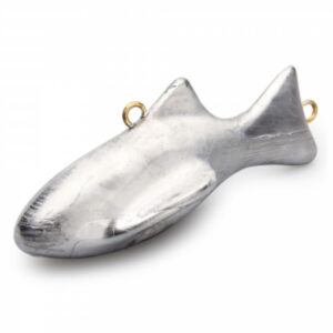 Custom fish-head trolling sinker with reinforced eyelets